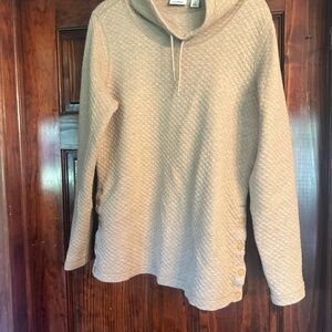L.L. Bean women's Tan Quilted Turtleneck Sweater